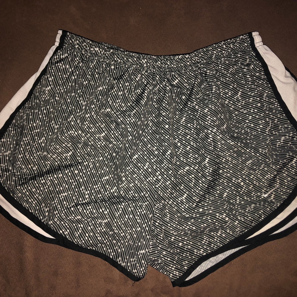 Black and White Nike Running Shorts